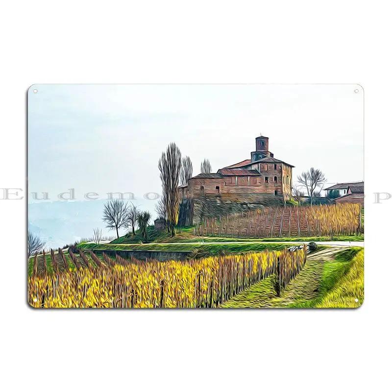 

Vineyards In Barolo Valley Metal Plaque Home Living Room Designing Retro Character Tin Sign Poster 20x30cm