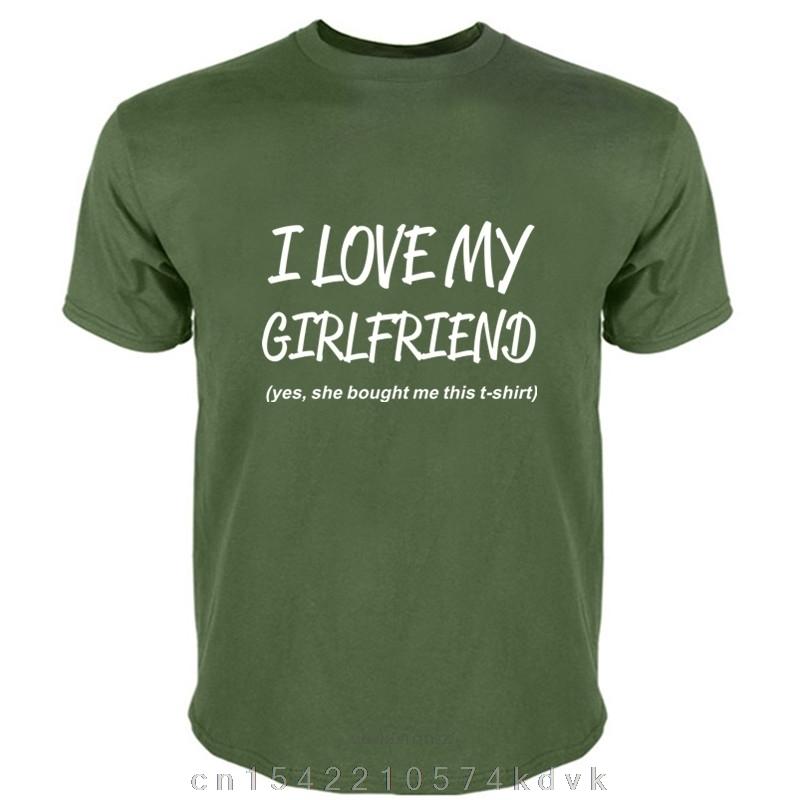 Funny Tshirt Unisex Cotton Tops I LOVE MY GIRLFRIEND UnisexS T SHIRT FUNNY VALENTINES DAY BOYFRIEND New Fashion Teeshirt Unisex Tee