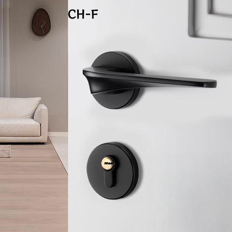 Modern Heavy Duty Privacy Round Lever Door Handle Aluminum Alloy for Bedroom Wooden Doors Apartment Use