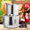 2L Stainless Copper Alcohol Whisky Water Wine Essential Oil Brewing Kit Litres Portable Home DIY Distiller Moonshine
