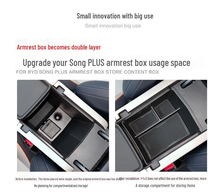 22 BYD Song PLUS Armrest Storage Box with Compartment