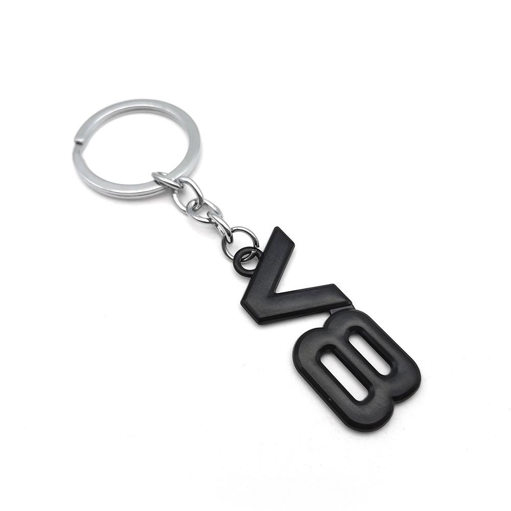 3D Metalen V8 Logo Stijl Auto Sleutelhanger Sleutelring Sleutelketting Ringhouder voor Ford Jeep Dodge Toyota 4Runner LAND CRUISER Chevrolet