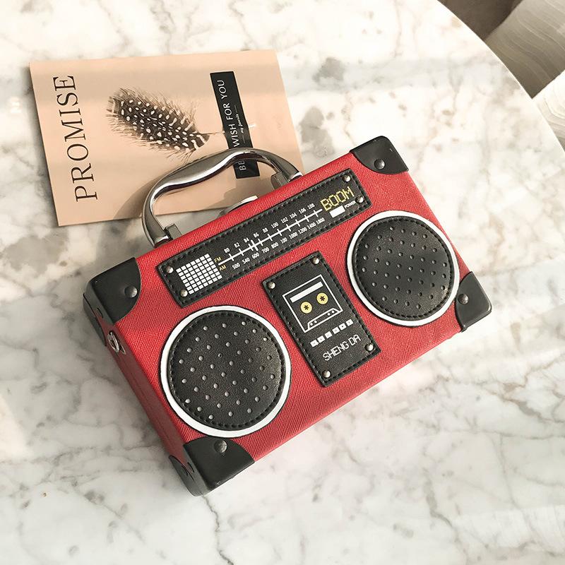 New Messenger Bag Personalized Radio Small Box Bag Shoulder Bag Korean Version Tape Recorder Box Bag Women's Bag