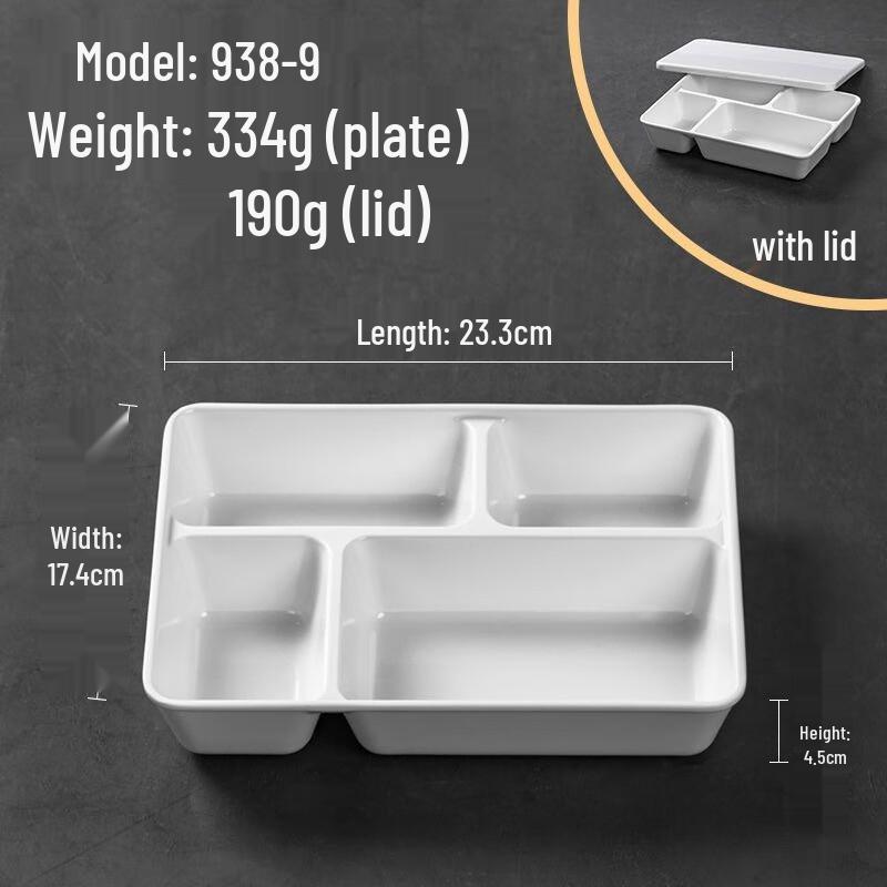 JINMEILI Melamine Rectangular Multi-Compartment Serving Plate Set