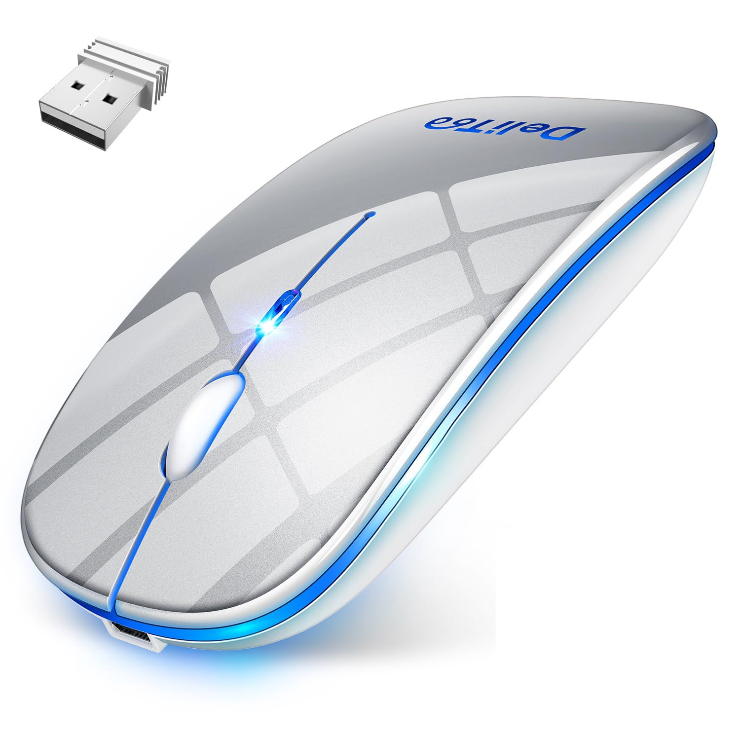 

Wireless Wireless Mouse Thin High Precision and High Silent Light DPI Thin Quiet Power Saving Easy Compatible with Mac Windows PC Mouse, [Ultra Model,