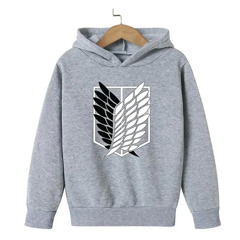 Attack Titan Print Boys and Girls Spring and Autumn Hooded Sweatshirt