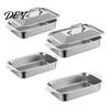 Non-deformable Baking Sheet Stainless Steel Pan, with Handles, Heavy-Duty Rectangular Tray, Large Metal Tray High Temperature Resistant Durable