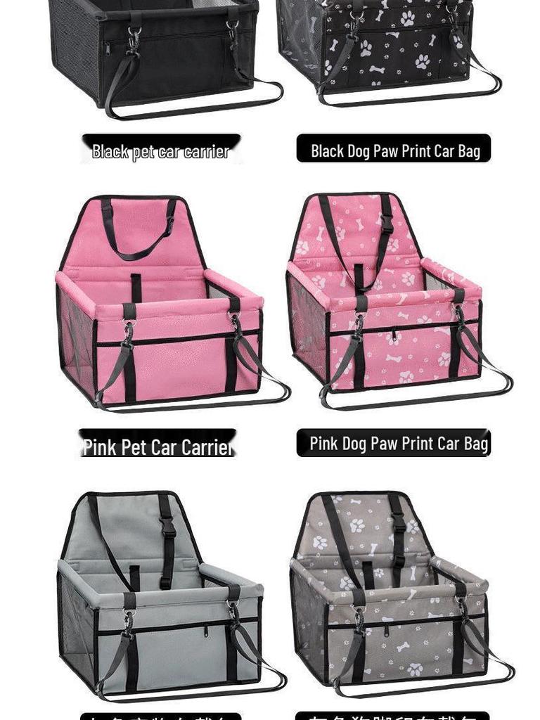 Waterproof Foldable Pet Seat & Mat for Car with Dog Cage & Bed