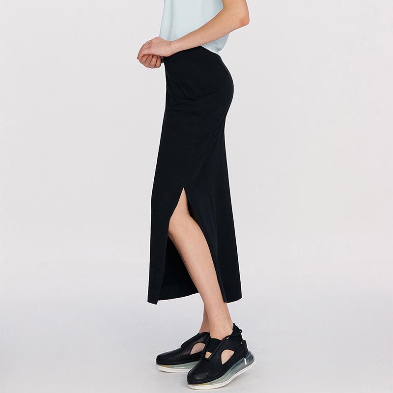 High Waist Elastic Bodycon Midi Skirt with Slit - 2024 Spring/Summer Collection