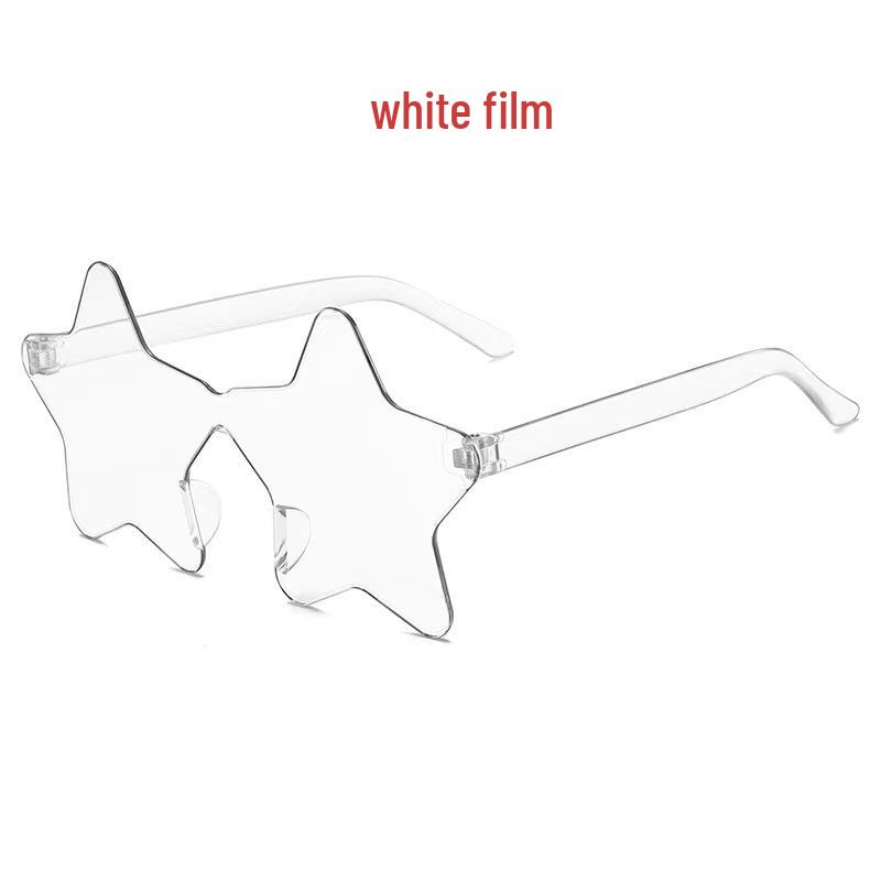 Colorful Rimless Star Party Sunglasses: Fun One-Piece Design