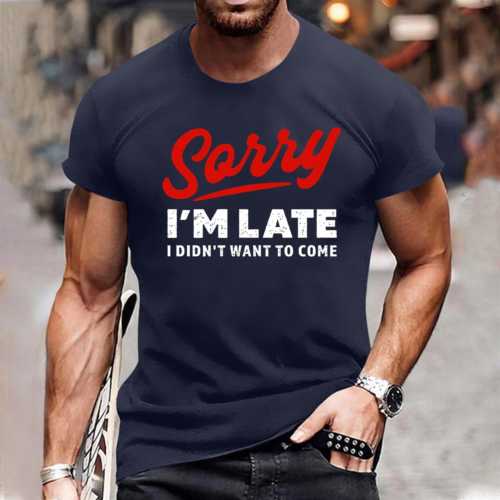 

Мужская модная футболка, уличная повседневная одежда с коротким рукавом XXL тёмно-синий