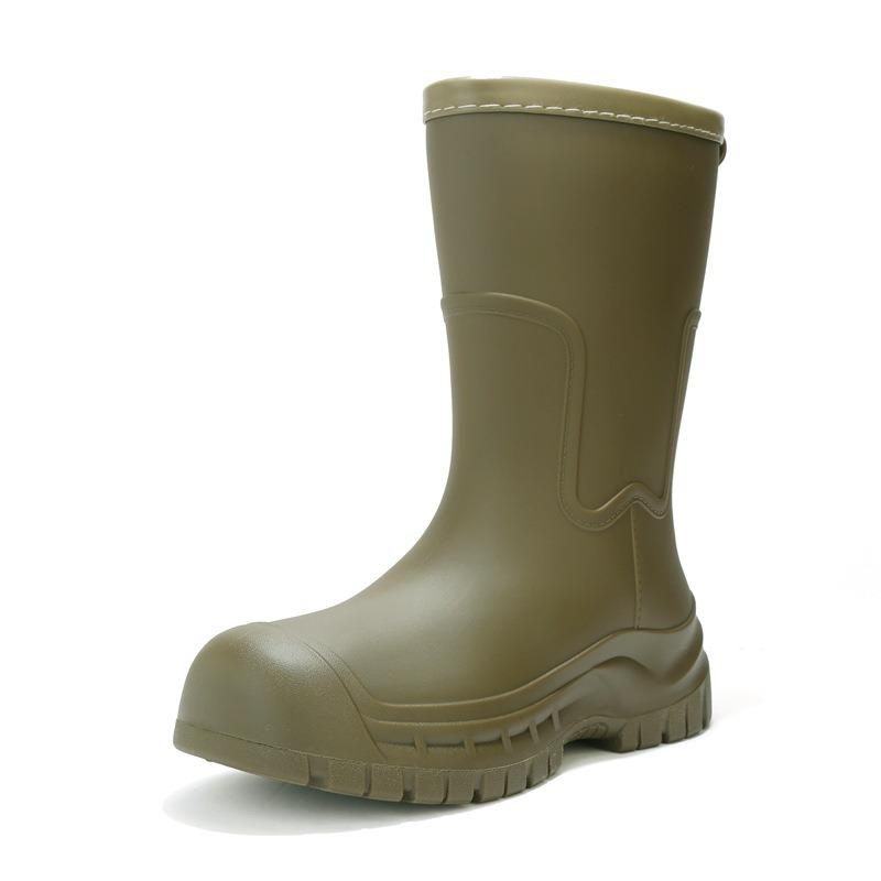 Rain shoes women's high tube new outdoor non-slip water shoes platform water boots fleece rubber shoes rain boots
