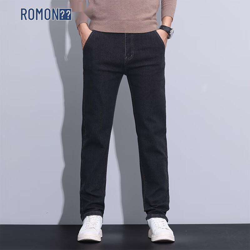 ROMON Men's Business Casual Straight Leg Jeans