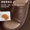 Leather slippers first layer cowhide indoor home beef tendon bottom non-slip genuine leather linen slippers women's high sense of home