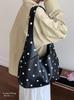 Japanese Polka Dot Large Capacity Tote Bag for Women 2026 New Versatile Commuter Underarm Bags Casual Red One Shoulder Handbag