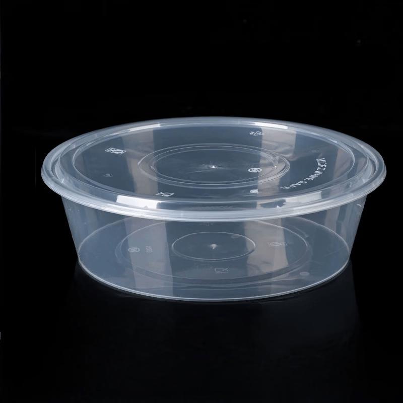 Disposable Round Plastic Takeout Container with High Lid