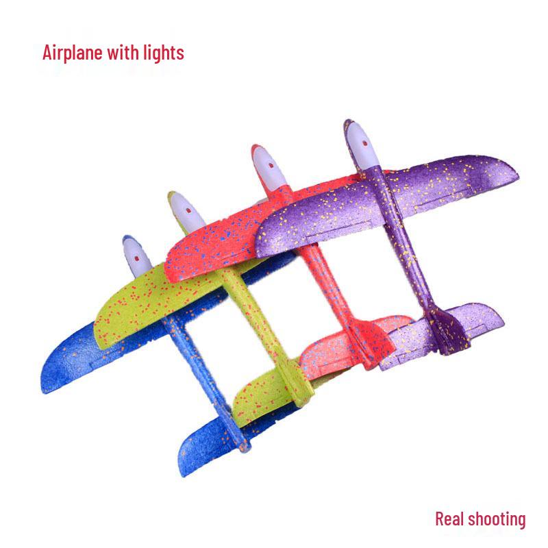Camouflage Foam Stunt Airplane with Lights & Luminous Nose - Customizable Logo for Kids