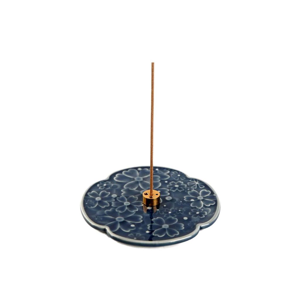Cherry Blossom Ceramic Incense Holder - Flower-Shaped Multi-Color Stand