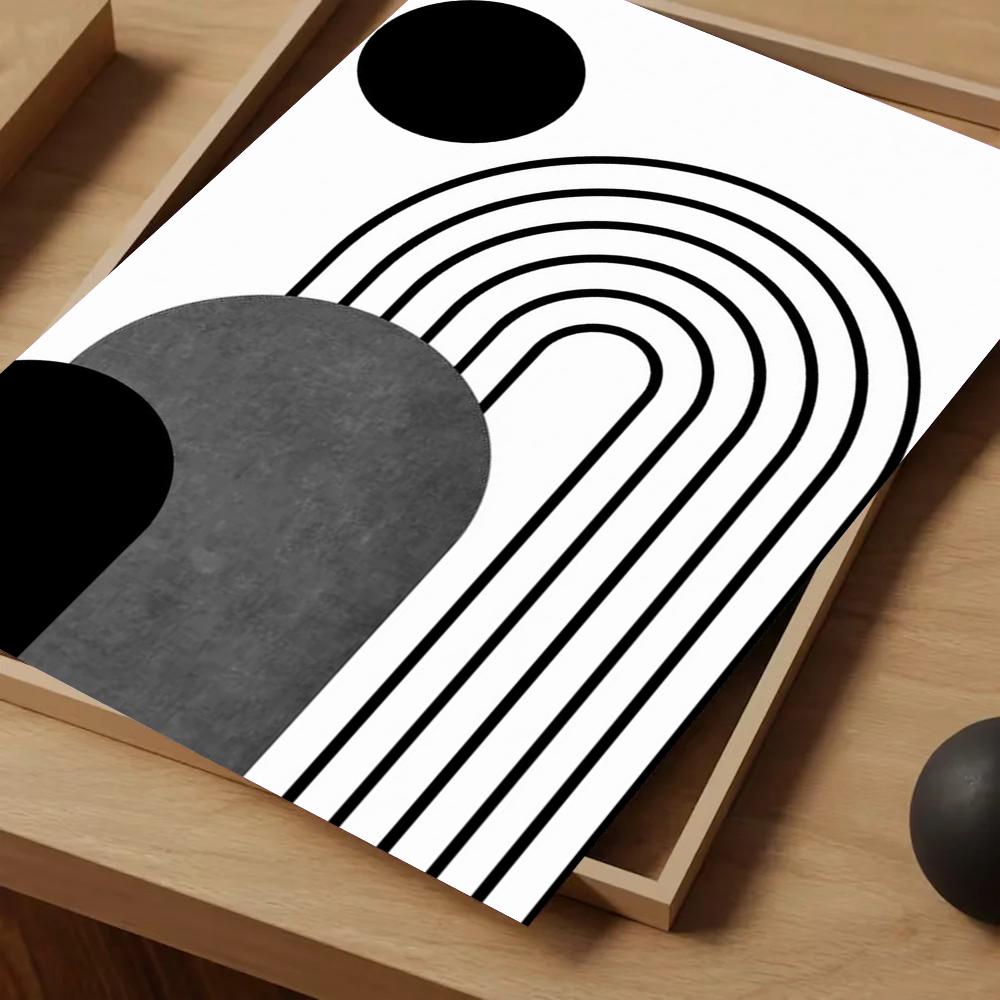 Bauhaus Black And White Lines Modern Poster  Coffee House Bar Room Wall Decor