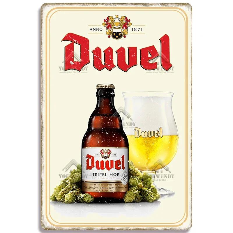 Metal Tin Sign Poster for Pub Bar Man Cave Club Wall Decoration Vintage Belgium Beer Brand Decorative Plaque Xcm