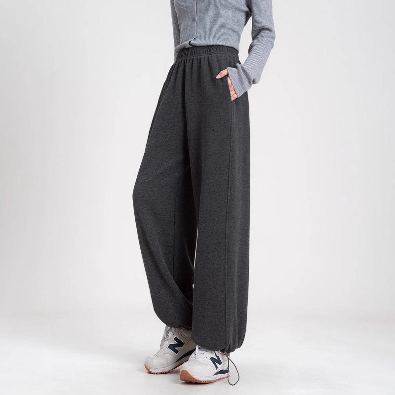 Soft Waxy Cashmere Straight-leg Pants, High Waist Thickened In Autumn and Winter, Loose and Thin, Drape Sports Bundle Casual Pants 2