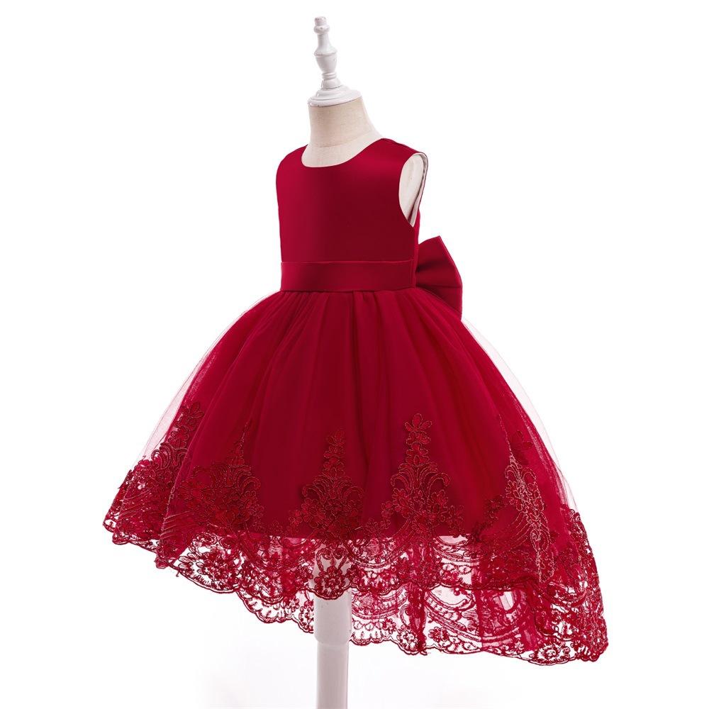 Sommer Spitzen Prinzessinkleider für Kinder 3-8 Jahre Geburtstagskleid Blumen Mädchenkleid Kindergeburtstagsparty Kostüm Säuglingskleid L019