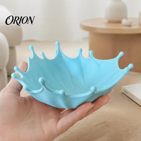 Decorative Catchall Tray 3D Printed Jewelry for Rings Earrings Bracelets, Ocean Splash Trinket Dish, Desktop Organizer Home Vanity Decor Modern