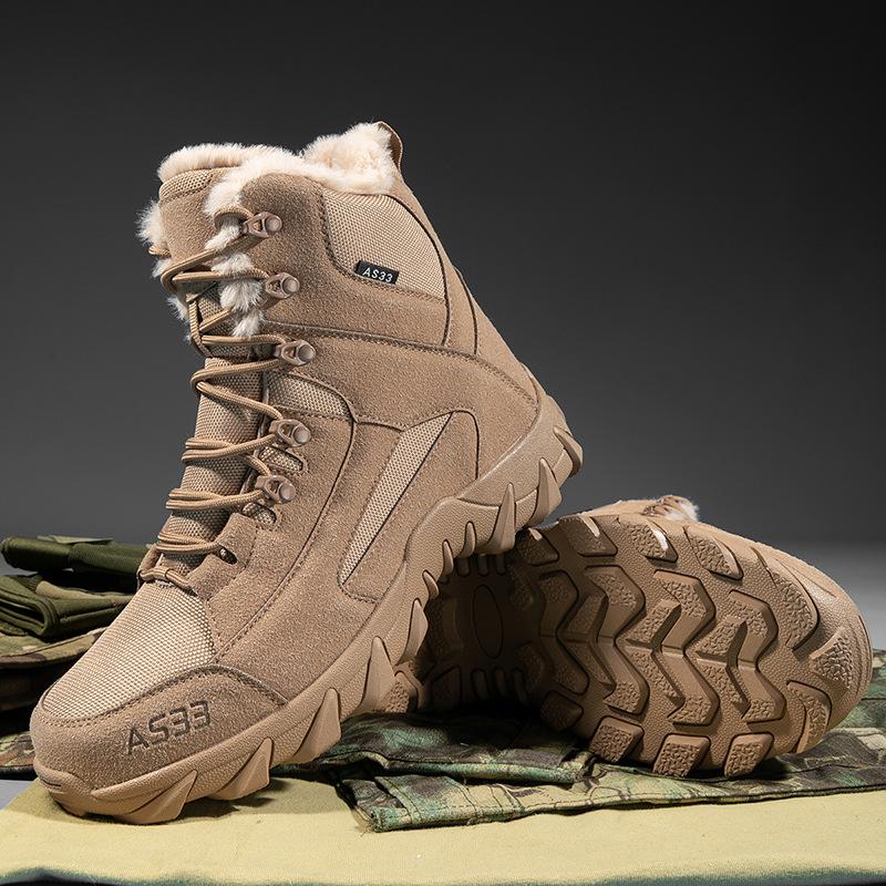 Men s Plush Lined Tactical Mountaineering Combat Boots - Comfortable & Breathable 40