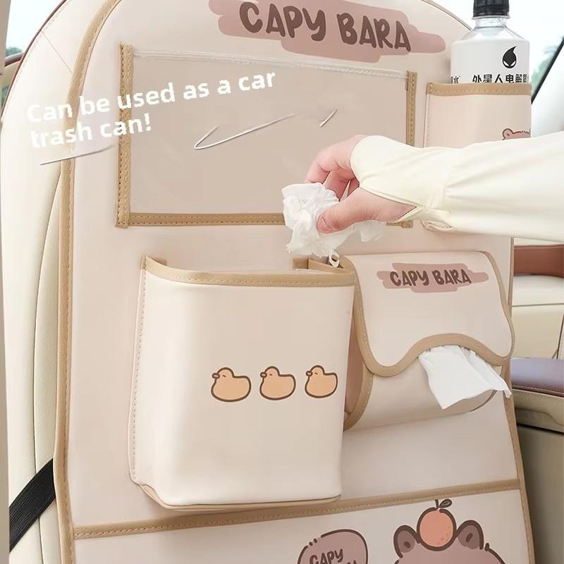 Car anti-kick mat Rear seat anti-dirt mat Cute car rear seat child anti-wear protective mat Car storage bag