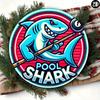 Pool Shark Metal Wall Art 8x8 Inch Aluminum Sign Home Office Decor Easy Hang
