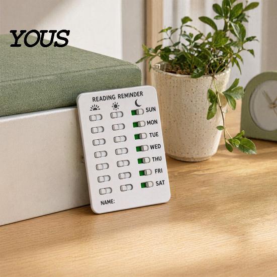 Refrigerator Medicine Tracker Feeding Reminder, Medication & Reading Board, Reusable Schedule Card with Green Family Organizer Slider