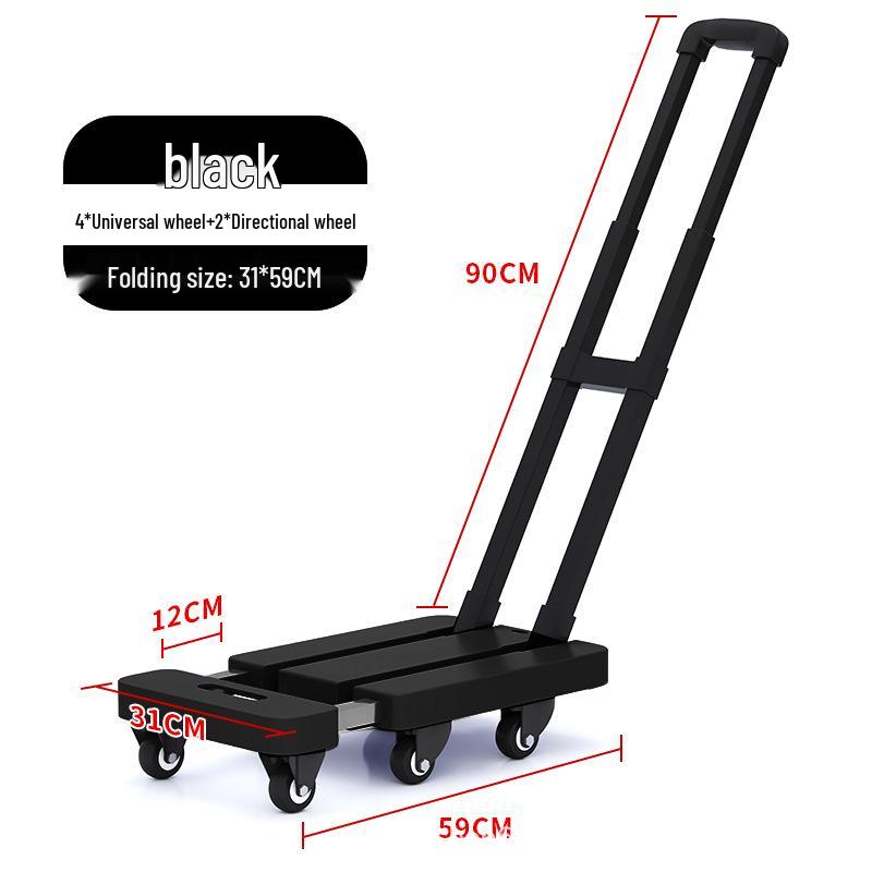 Six-Wheeled Folding Portable Handcart: Silent, Compact, and Heavy-Duty.