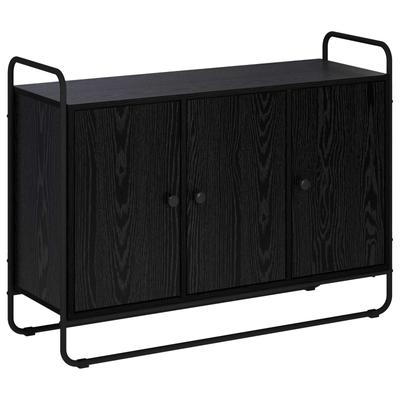 Sideboard Black Oak Look 102 X 35 X 75 Cm Engineered Wood