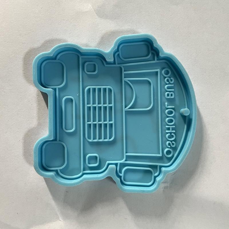 DIY Cartoon School Bus Keychain Silicone Epoxy Mold DIY Keychain Pendant Jewelry Crafting Mould for Bag Decorations