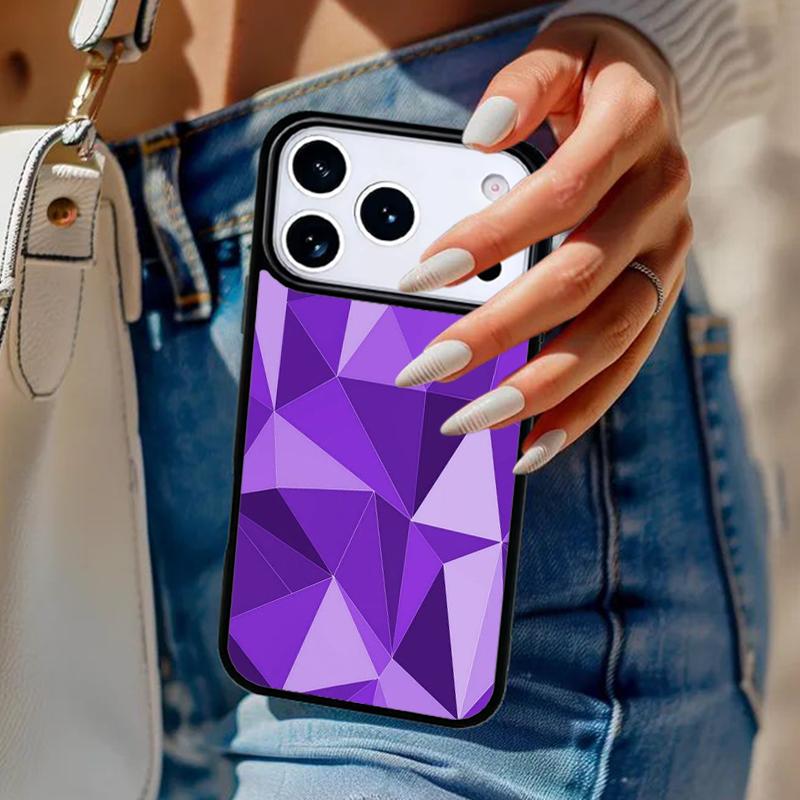 Geometric Abstract Crystal Phone Case For iPhone 17 Air 14 15 13 12 Max Cover For Apple 14 15 16 16e 11 Pro Max Plus Coque
