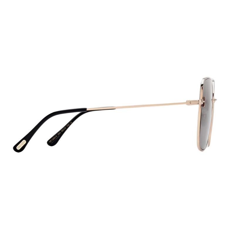Occhiali da sole quadrati in metallo con logo Tf T Occhiali da sole da donna Oro FT1250-K