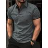 Men Fashion Flamingo Print Turn Down Collar Short Sleeve Casual Polo Shirt