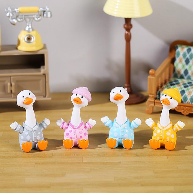 Design Canard Heureux, Ornement de Bureau, Décoration d'Intérieur Paysage Miniature, Canard Mignon Pour Commande de Voiture