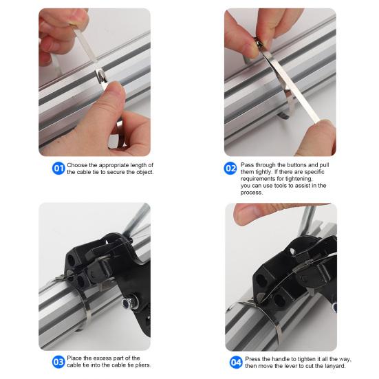 Ergonomic Handle Cable Tie Pliers Heavy Duty 304 Stainless Steel Cable Tie Kit Heavy Load Cable Fasteners