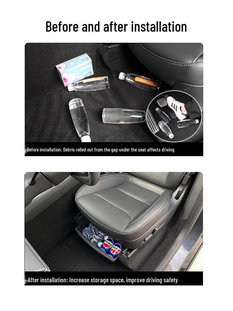 Refreshed Model Y/YL Under-Seat Storage & Center Console Drawer Organizer