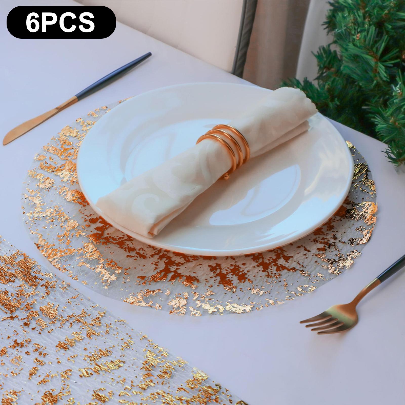 

6 шт. Металлизированные сетчатые подставки под тарелки Круглые подставки для стола Свадебное праздничное банкетное украшение Rose Gold