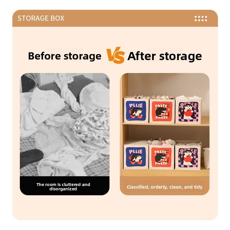 Cartoon Clothes Storage Box Foldable Multipurpose Organizer For Baby And Bedroom Use