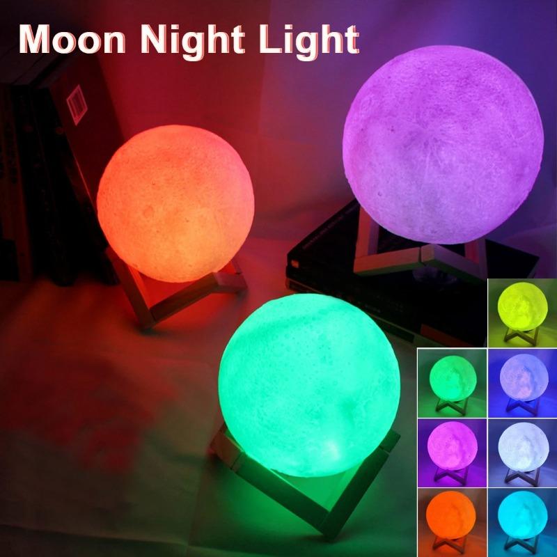 Atmosphärenlampe Ins-Stil LED Homestay Internet-Berühmtheit Mondlicht Atmosphärische Nachttischlampe Sternenhimmel Touch-Pat Mondlampe Geschenk