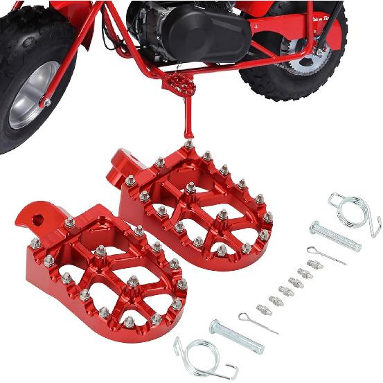 

Mini Bike Foot Pegs Footrest Bracket Set MX Style CNC for CT200U CT200U-EX BT200X CT100U Trail 100cc 212cc 196cc Mini Bike Red червоний