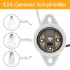 Porcelain E26 Keyless Lamp Socket Flange Mounting Surface Mount Heavy Duty Indoor Garage Closet Lighting