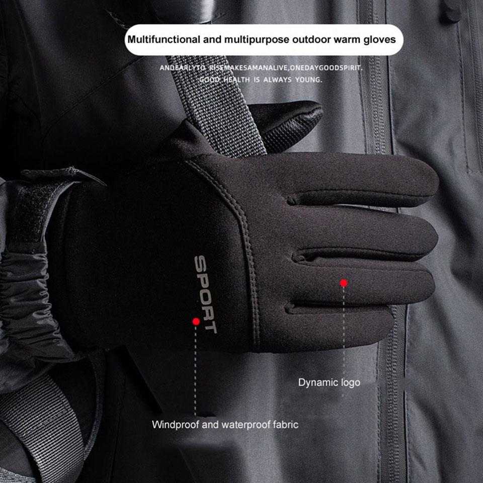 Gobygo Autumn Winter Outdoor Warm Gloves Windproof Waterproof Full Finger Anti-Slip Touchscreen Gloves Skiing Cycling Men Women