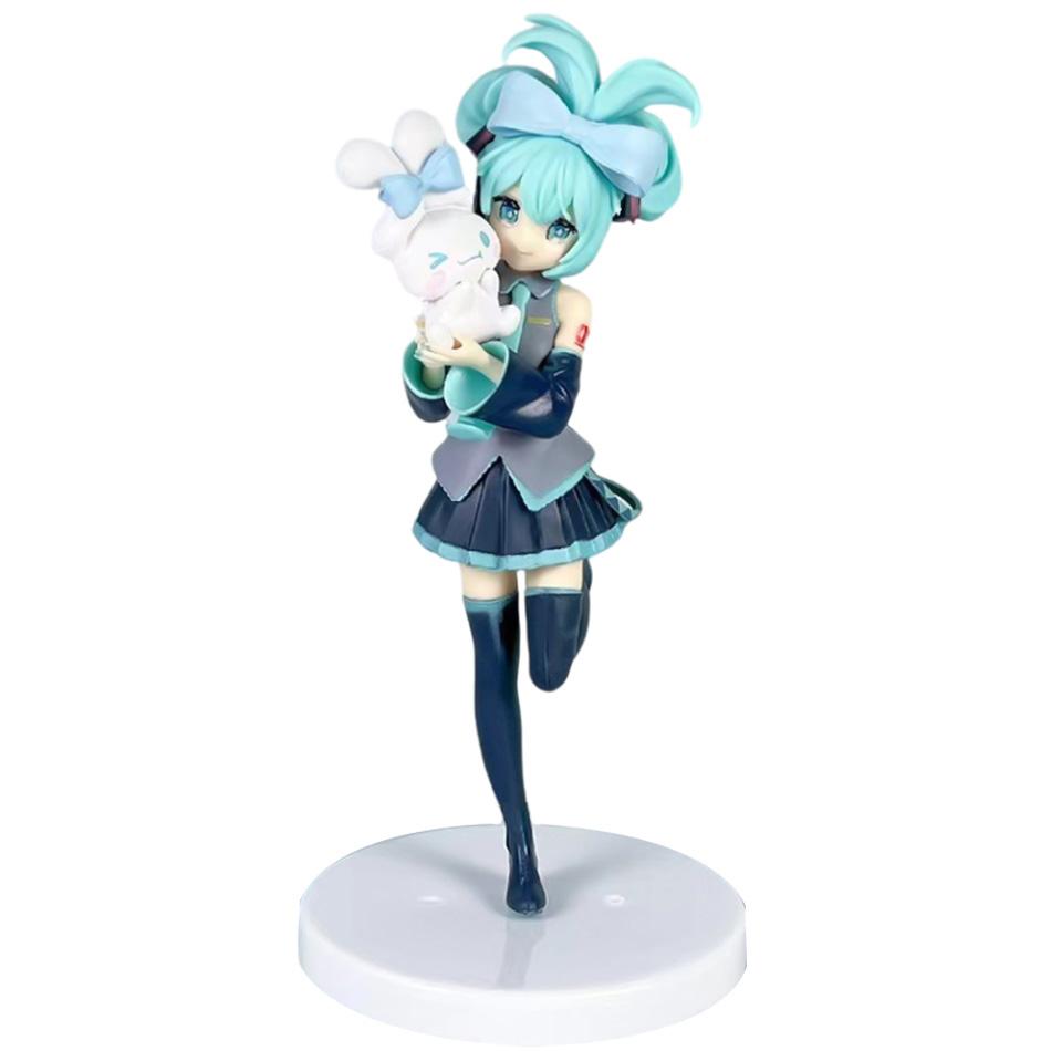 Horká 21CM Anime Hatsune Miku X Cinnamoroll Figurka Anime Periferie Sběratelské Modely Dekorativní Dekorace Děti Kawaii Dárek