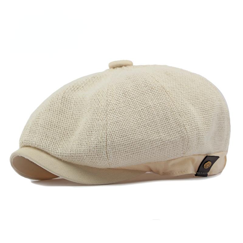 Jute Linen Berets Hats for Men Summer Breathable Newsboy Caps Boina Hombre Gatsby Hat Women Gorras Para Mujer Flat Cap
