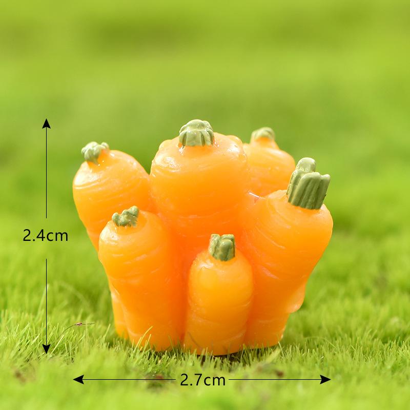 1PC Micro-landscape Cute Animals Cartoon Little Rabbits Carrot House Cute Rabbits Garden Resin Accessories, Rabbit Year Ornaments