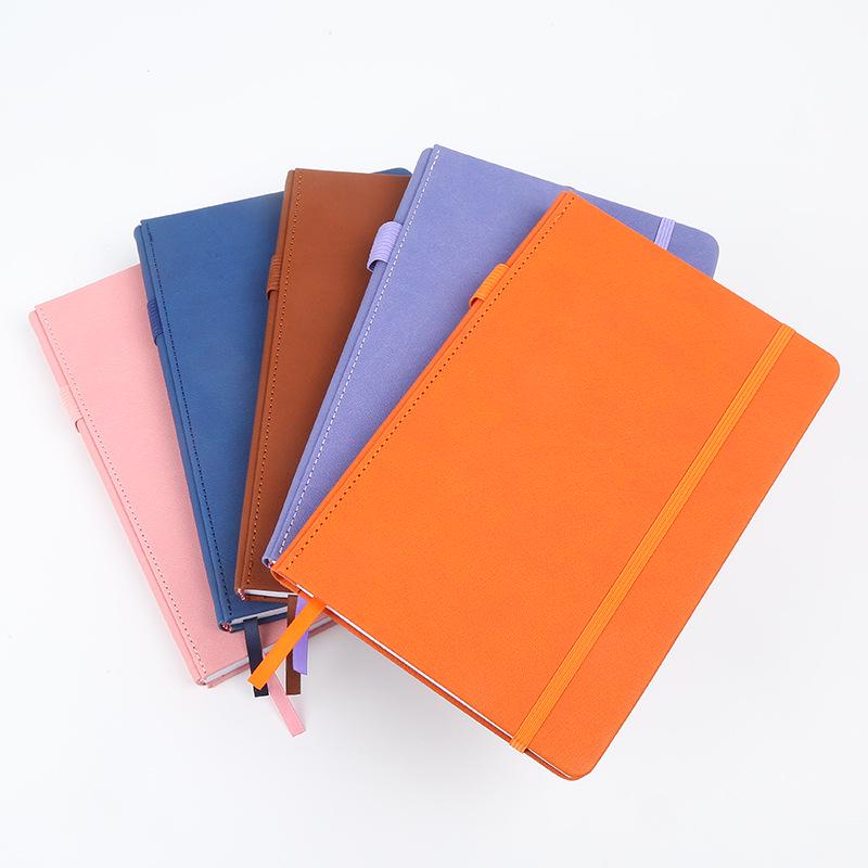 A5 Spiral-Bound Faux Leather Notebook with Pen Holder None